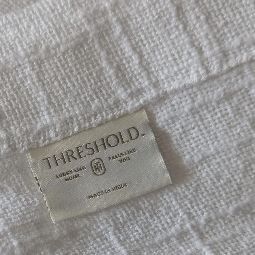 Threshold White Shower Curtain Textured Fabric